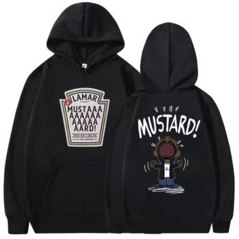 mustard kendrick lamar print hoodie